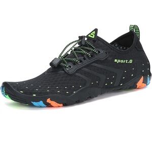 Women’s Saguaro Black and Neon Green Water Shoes size 8.5 Quick-Dry Sneaker NEW